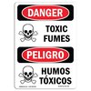 Signmission Safety Sign, OSHA Danger, 5" Height, Toxic Fumes, Bilingual Spanish OS-DS-D-35-VS-1726